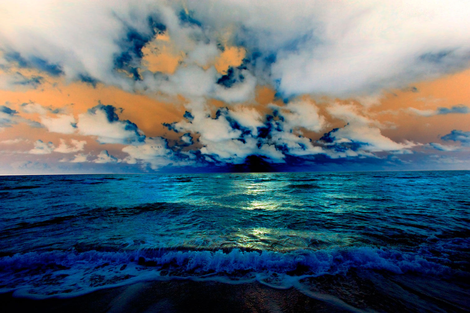 Blue & White Clouds over the Ocean Blue & White Clouds over the Ocean