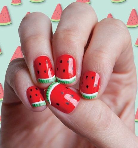 Cute Watermelon Nails