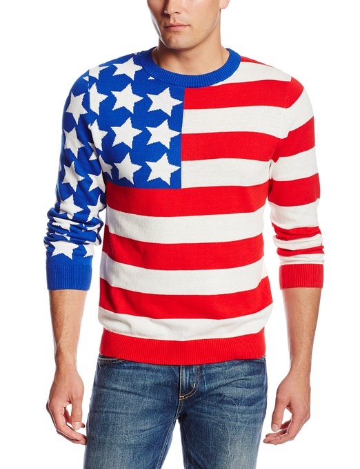 Alex Stevens Men's American Flag Crew Neck Sweater Alex Stevens Men's American Flag Crew Neck Sweater