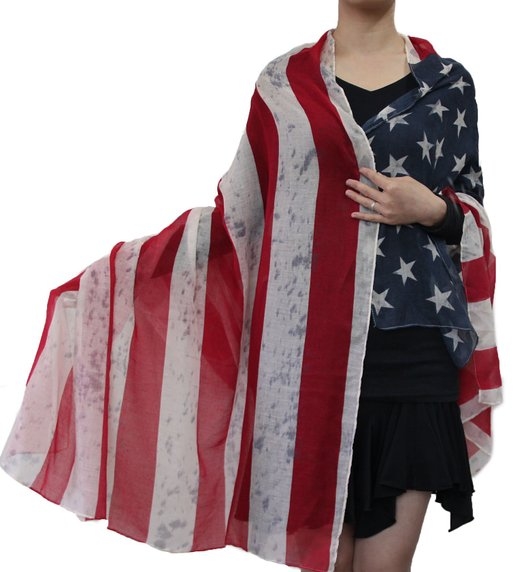 July 4th Us American Flag Large Scarf July 4th Us American Flag Large Scarf