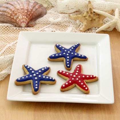 Patriotic Starfish Sugar Cookies