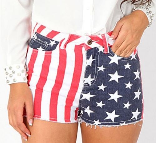 American Flag Denim Shorts American Flag Denim Shorts