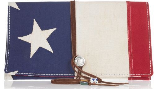 Red, White & Blue Appliqued Cotton Clutch Red, White & Blue Appliqued Cotton Clutch