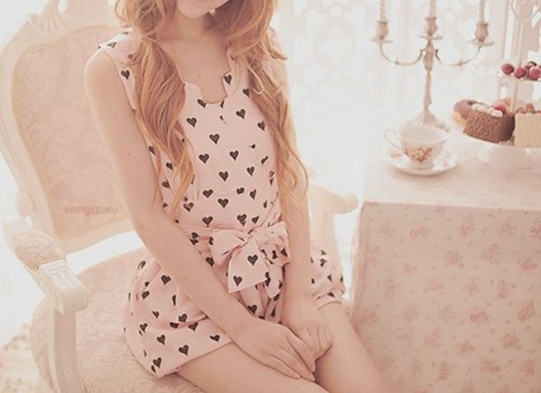 Pink Romper with Hearts