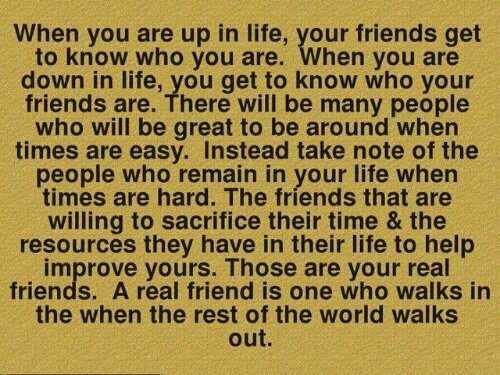 when you are up in life