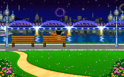 Cute Fireworks Scene on the River Cute Fireworks Scene on the River