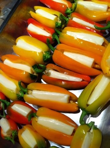 Mini peppers with String cheese