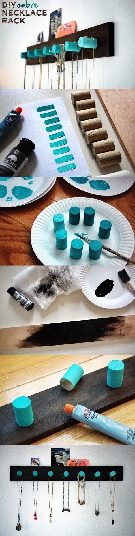 DIY Ombre Necklace Rack DIY Ombre Necklace Rack