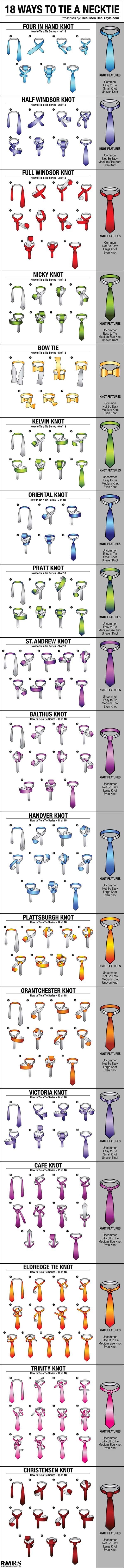 18 ways to tie a neck tie