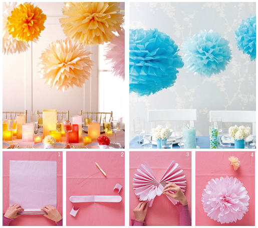 DIY Tissue Pom Poms DIY Tissue Pom Poms