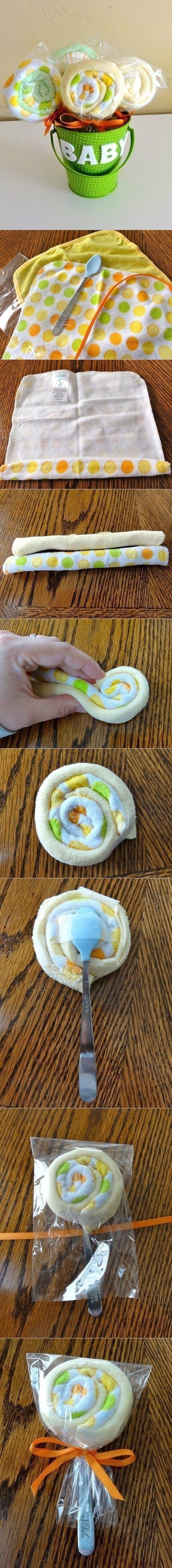 DIY Wash Cloth Lollipops DIY Wash Cloth Lollipops