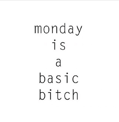 Monday is a basic bitch Monday is a basic bitch