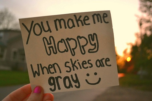 You make me happy when skies are  gray