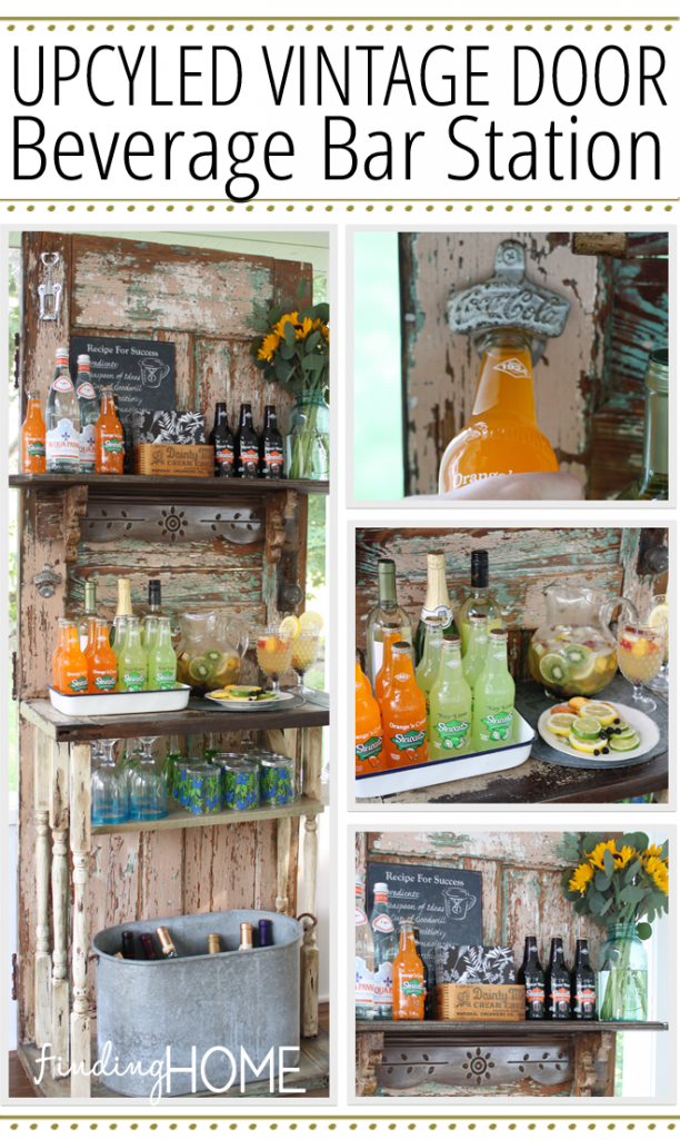 Upcycles Vintage Door Beverage Bar