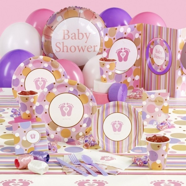 Post baby shower with feet inprints