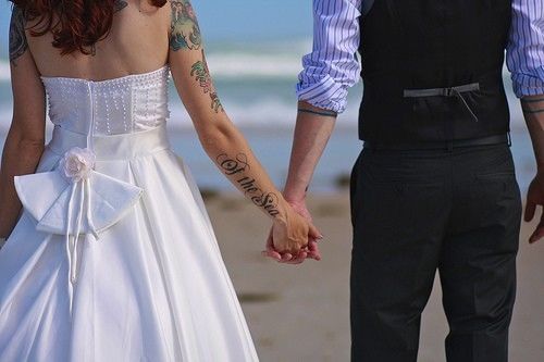 Wedding couple at sea Wedding couple at sea
