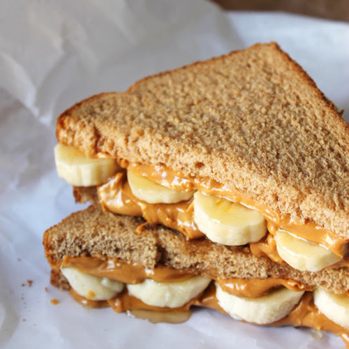 Banana and peanut butter sandwich