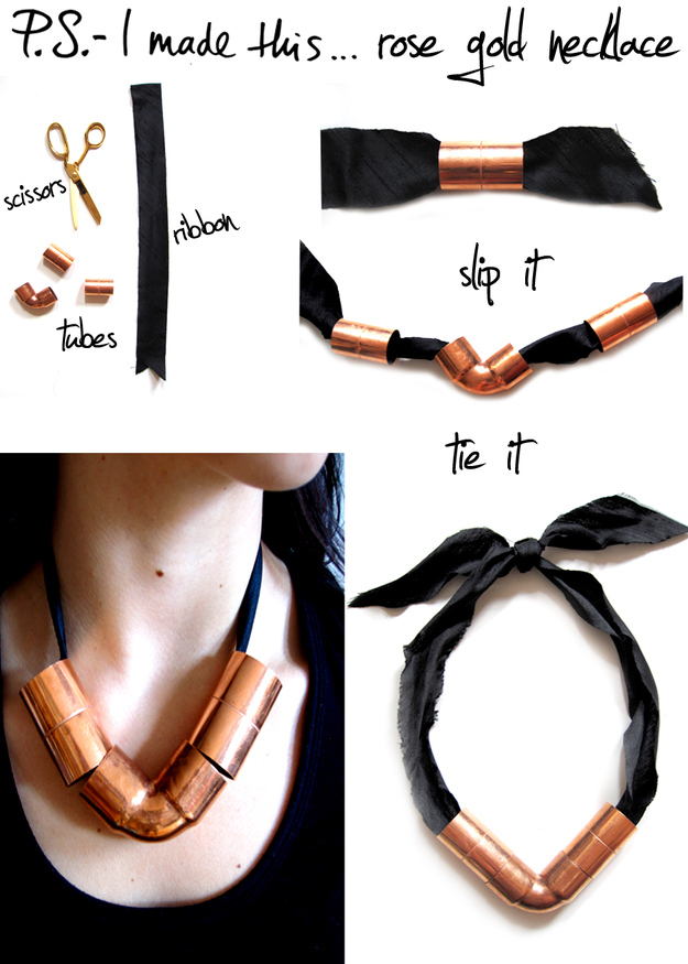 DIY Metallic Hardware Necklace
