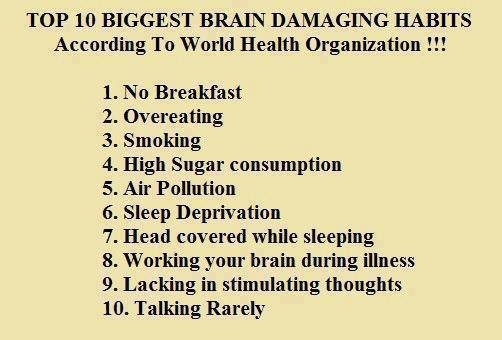 10 biggest brain damaging habits 10 biggest brain damaging habits