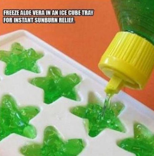 Freeze aloe for sunburn relief Freeze aloe for sunburn relief