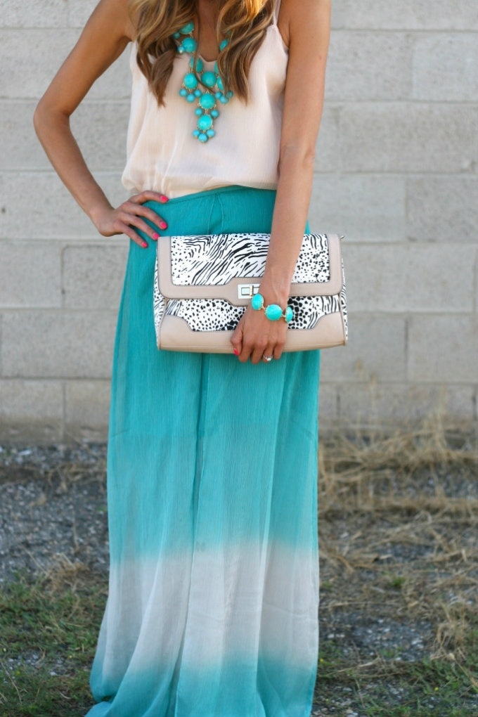 Sky Blue Maxi Skirt & Accessories Sky Blue Maxi Skirt & Accessories
