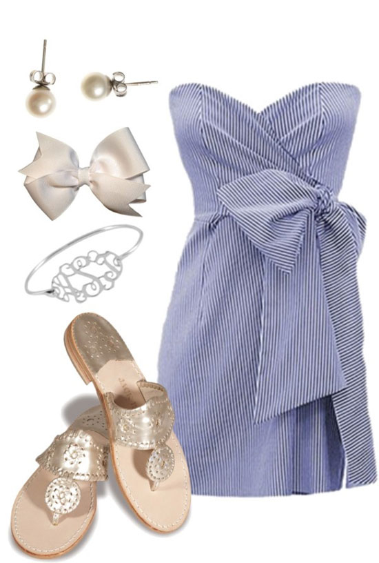 Light Blue Strapless Summer Dress ...