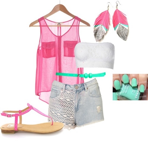 Cut-Offs with Pink Accessories