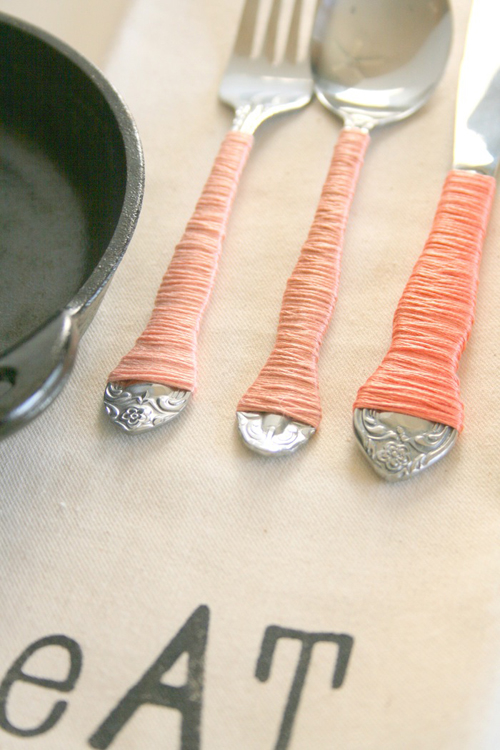 Party diy yarn cutlery Party diy yarn cutlery