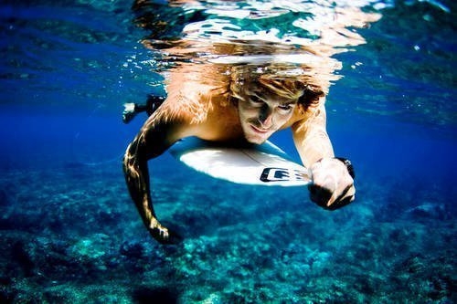 Under water