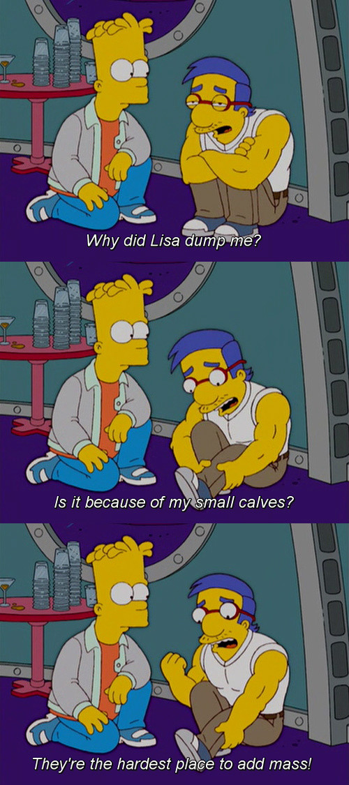 Bart Simpson and friend bodybuilding issues