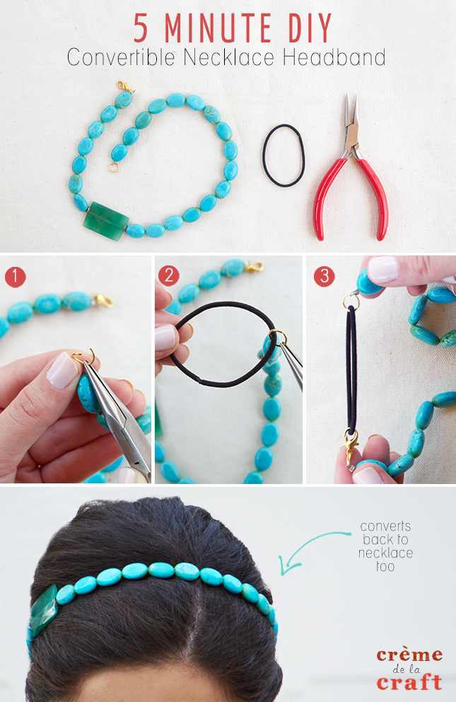 DIY Necklace Headband DIY Necklace Headband