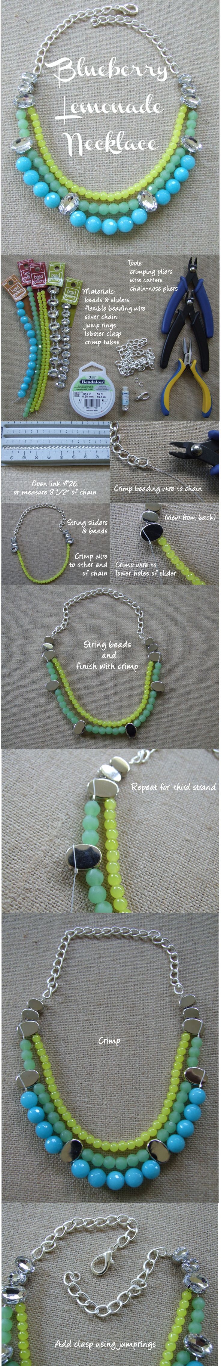 DIY Blueberry Lemonade Necklace