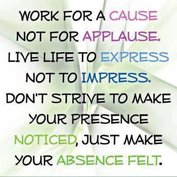 Live to express, not to impress