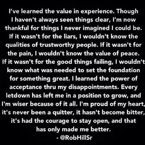 Value in experience Value in experience