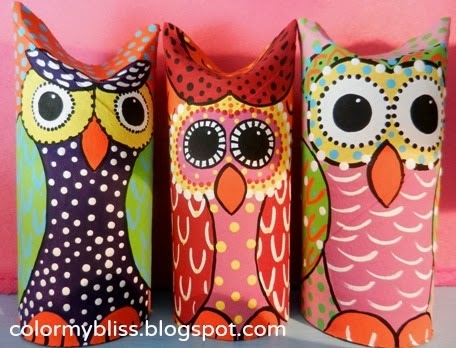 Toilet paper roll owls