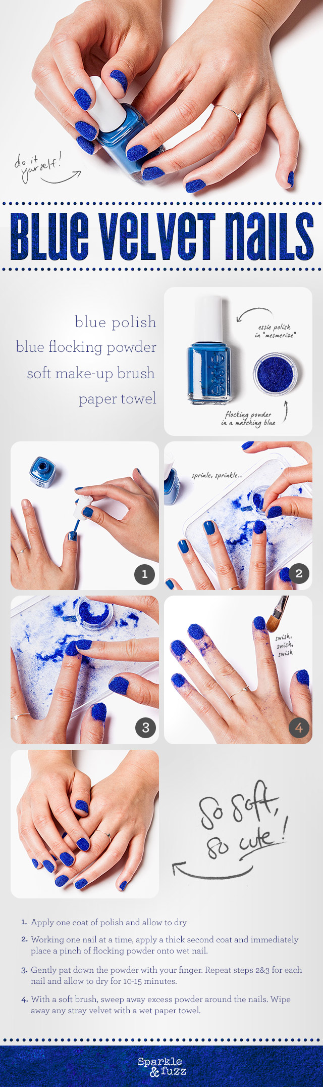 DIY Blue Velvet Nails DIY Blue Velvet Nails