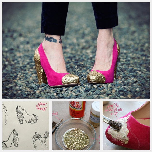 DIY Glitter Pumps