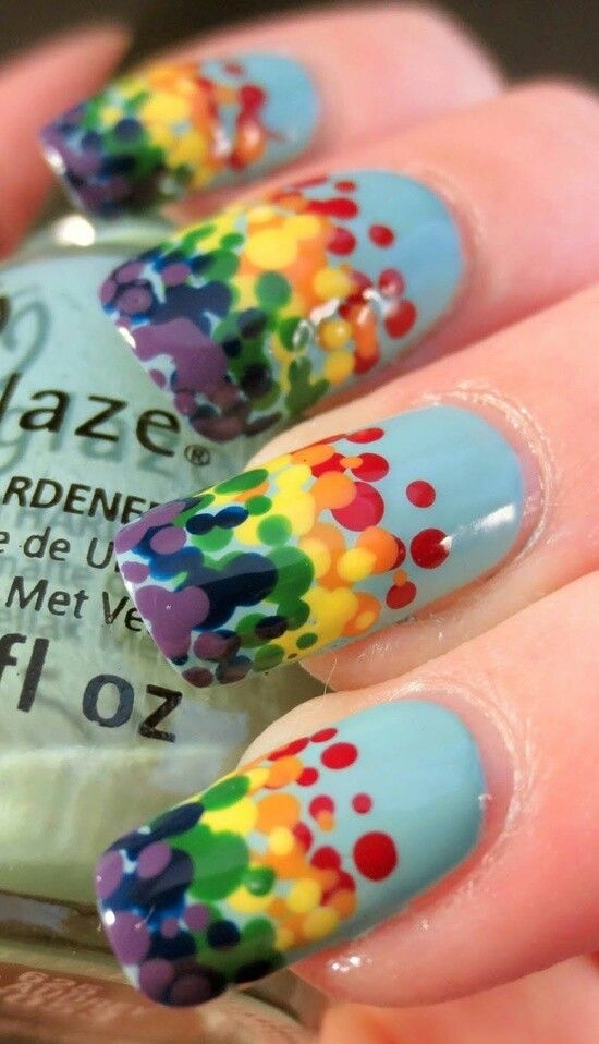 Rainbow Dotted Nails Rainbow Dotted Nails