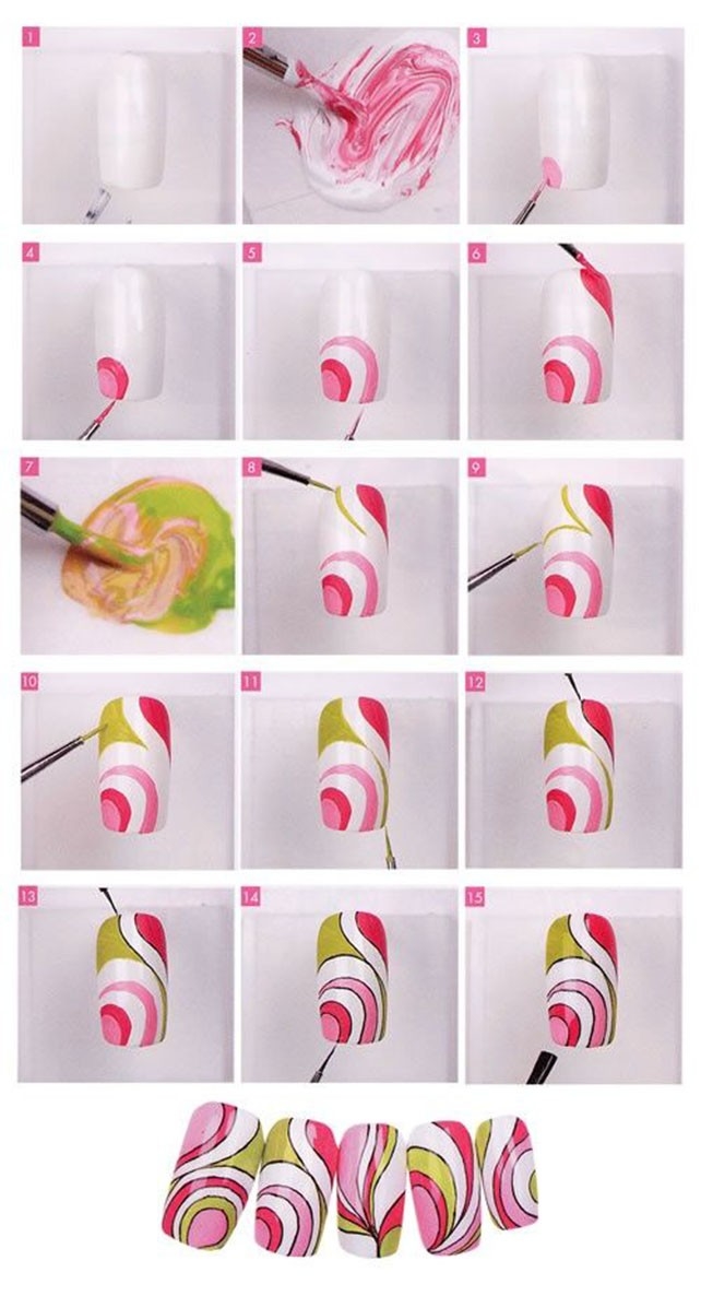 DIY Retro Swirl Nails