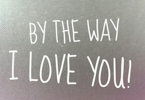 By the way, I love you