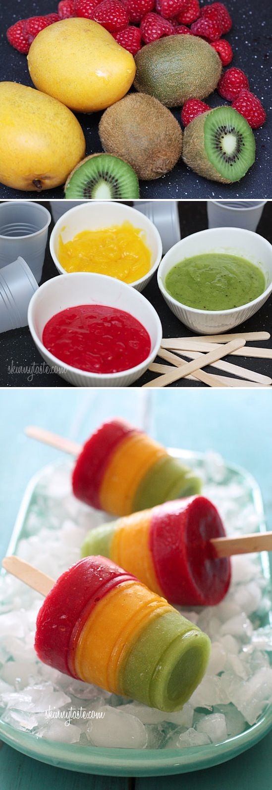 Frozen Mango, Kiwi, Raspberry Pops Frozen Mango, Kiwi, Raspberry Pops