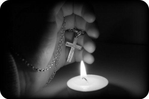 Candle and cross Candle and cross