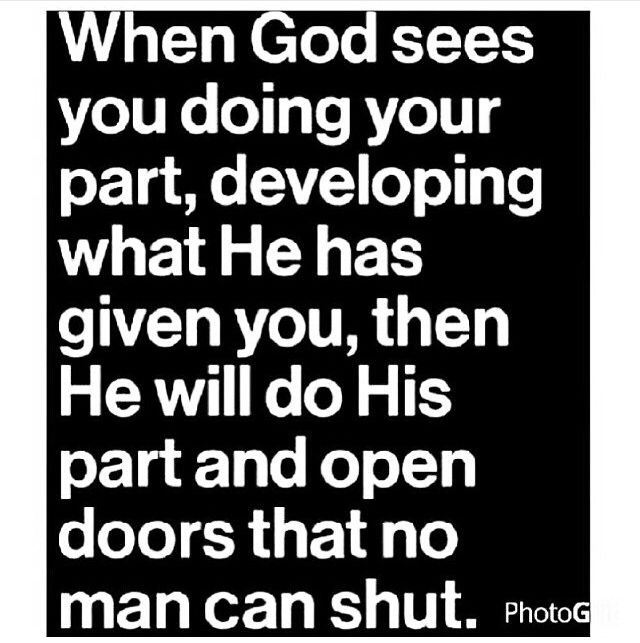 When God Sees Your Doing Your Part When God Sees Your Doing Your Part