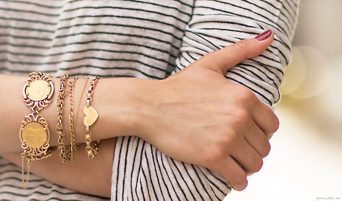 Nautical stripes and gold jewelry Nautical stripes and gold jewelry