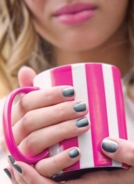 Pink and white striped coffee cup Pink and white striped coffee cup