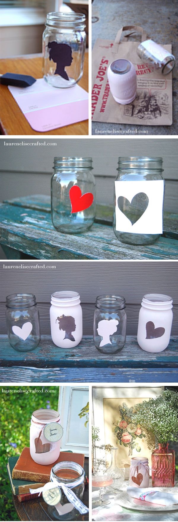 DIY Silhouette Mason Jars