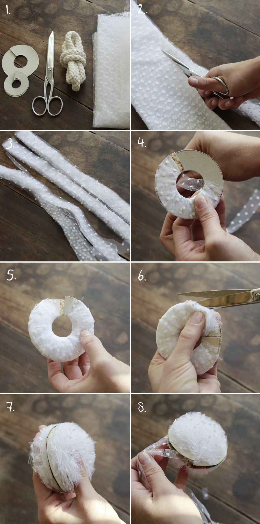 DIY tulle pom pom DIY tulle pom pom
