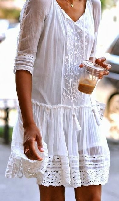 White eyelet dress