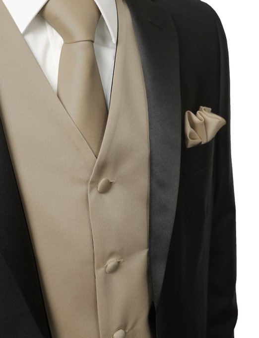 MEN 3 Pieces Set Solid Formal Tuxedo Vest Set $19 (XS~5XL Size Available)