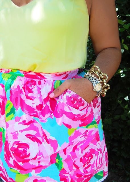 Bright patterned skirt